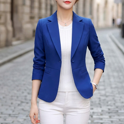 Women’s Blazer Slim Fit Single Button Office Jacket