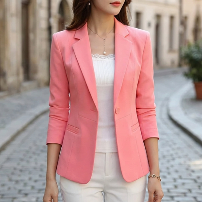Women’s Blazer Slim Fit Single Button Office Jacket