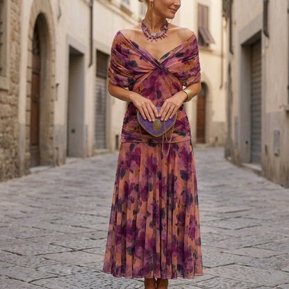 Women’s Off Shoulder Maxi Dress Ruched Evening Gown