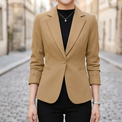 Women’s Blazer Slim Fit Single Button Office Jacket