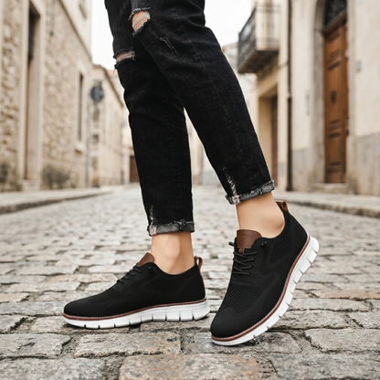 Men Orthopedic Sneakers Knit Walking Shoes Lace Up Support