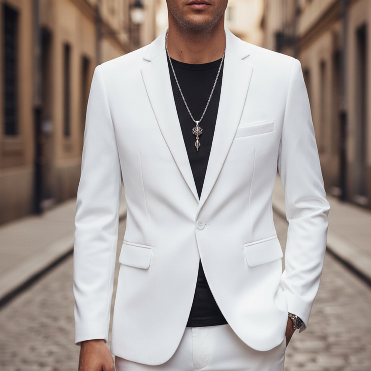 Men’s Slim Fit Blazer Single Button Casual Suit Jacket