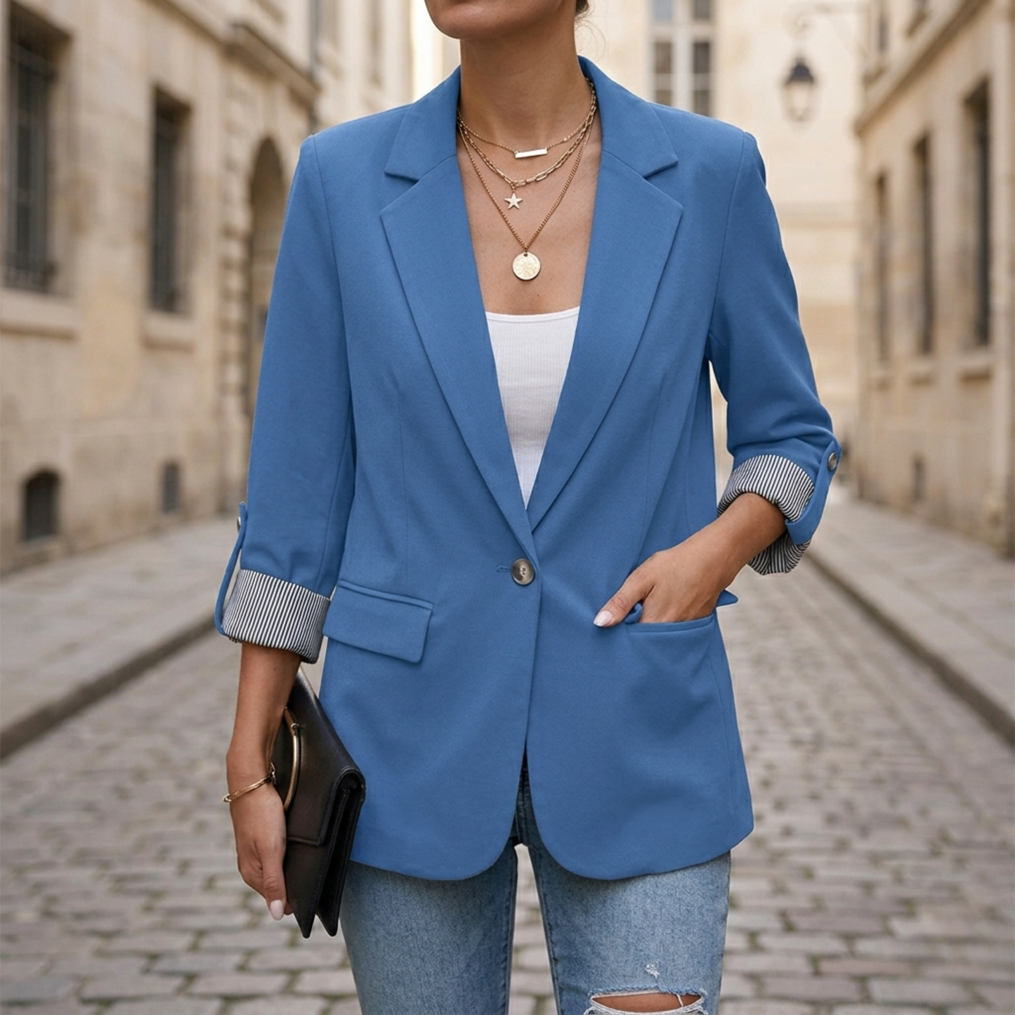 Women’s Blazer Casual Open Front Long Sleeve Suit Jacket