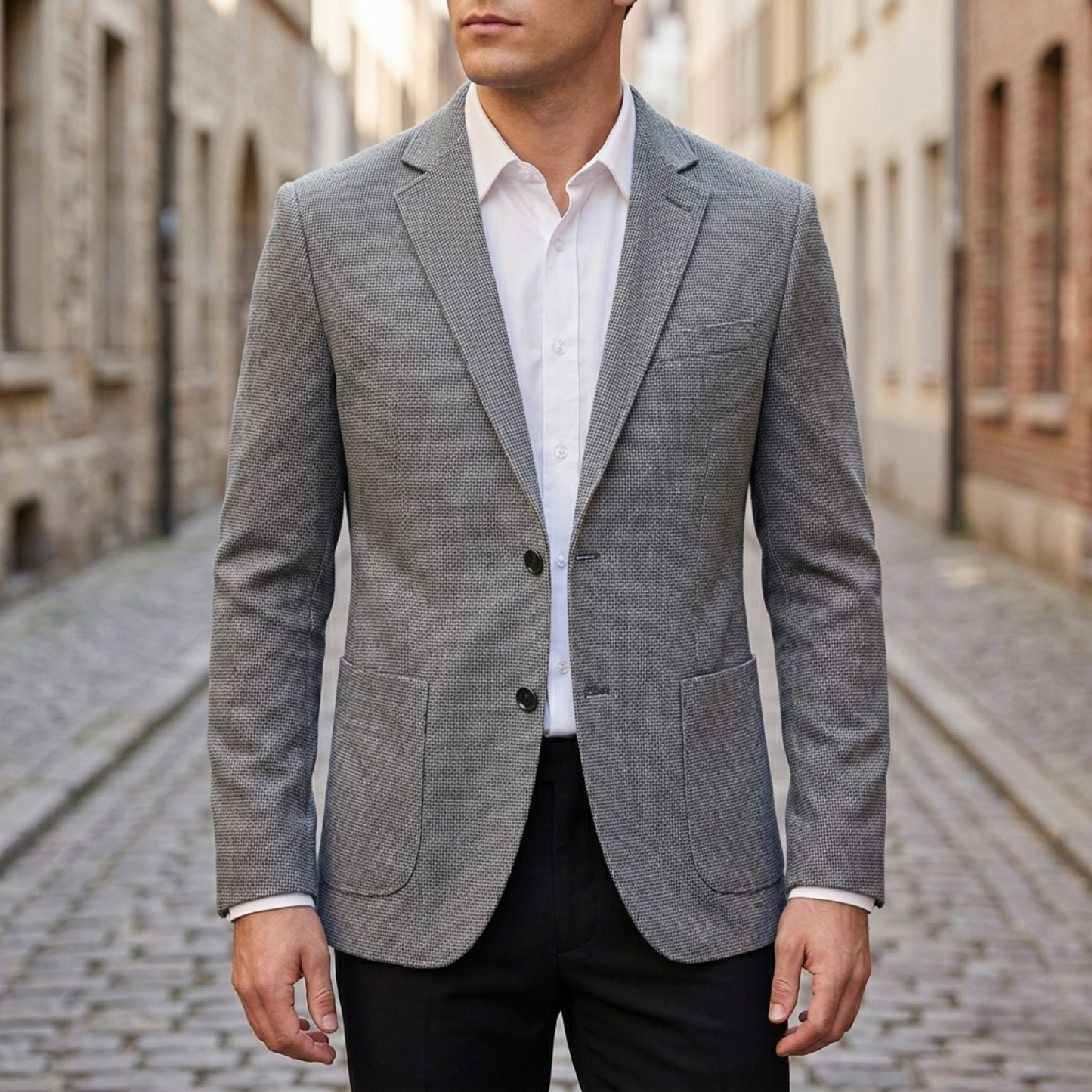 Men’s Slim Fit Blazer Two-Button Casual Suit Jacket