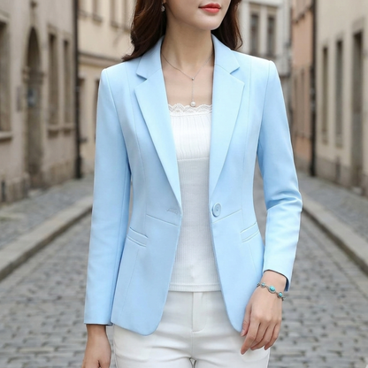 Women’s Blazer Slim Fit Single Button Office Jacket