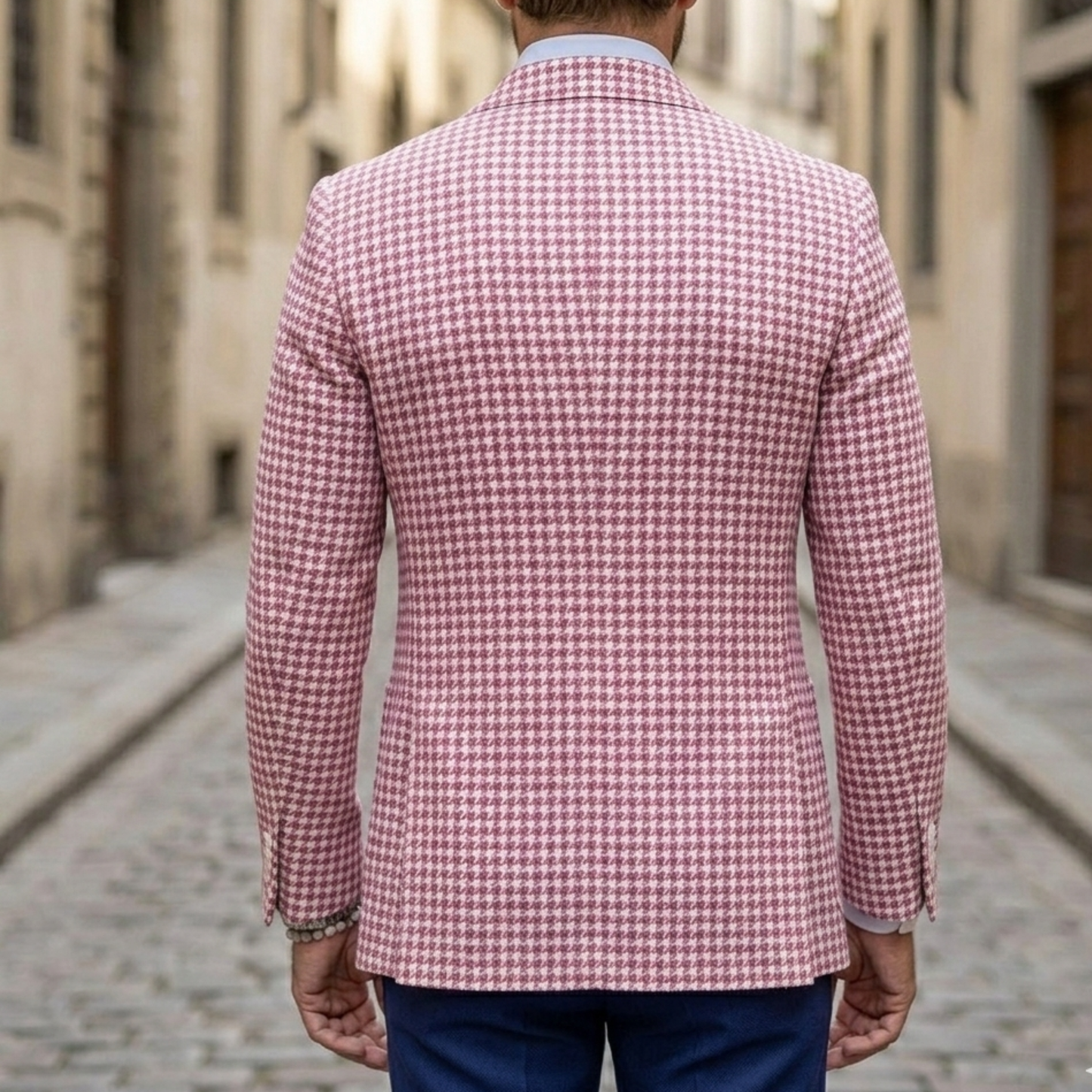 Men’s Houndstooth Blazer Slim Fit Sport Coat