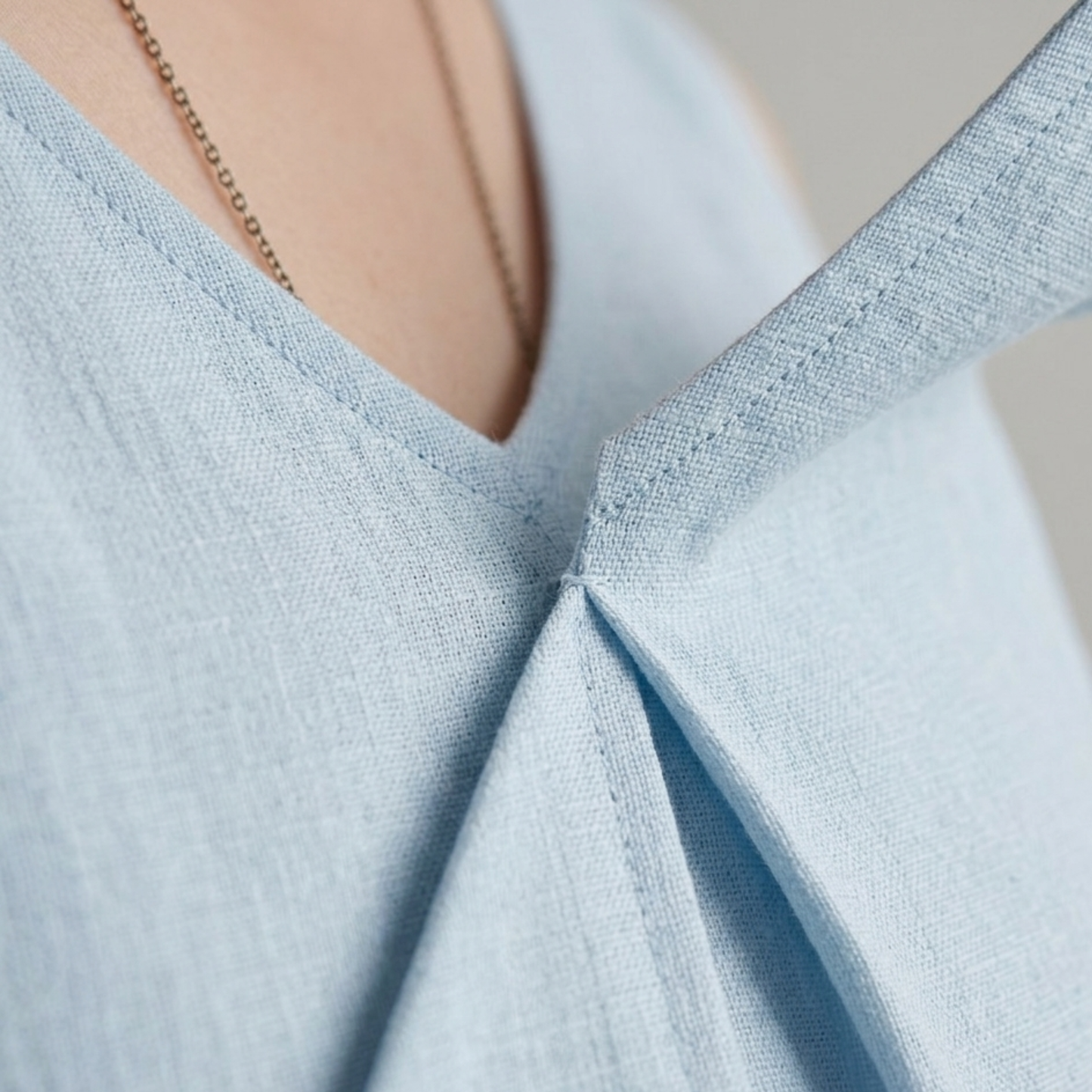 Midi dress sleeveless v neck pleated A line women