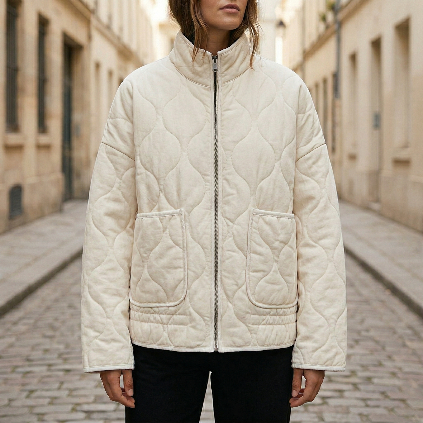 Quilted Jacket Women Lightweight Zip Up Padded Coat