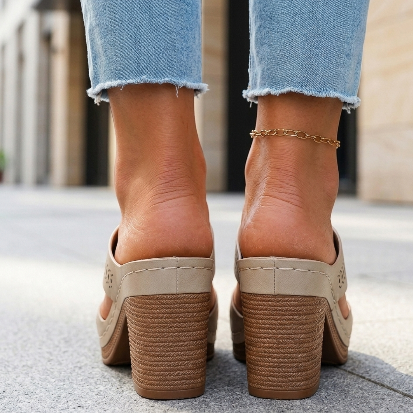 Women’s Orthopedic Sandals Low Block Heel Open Toe