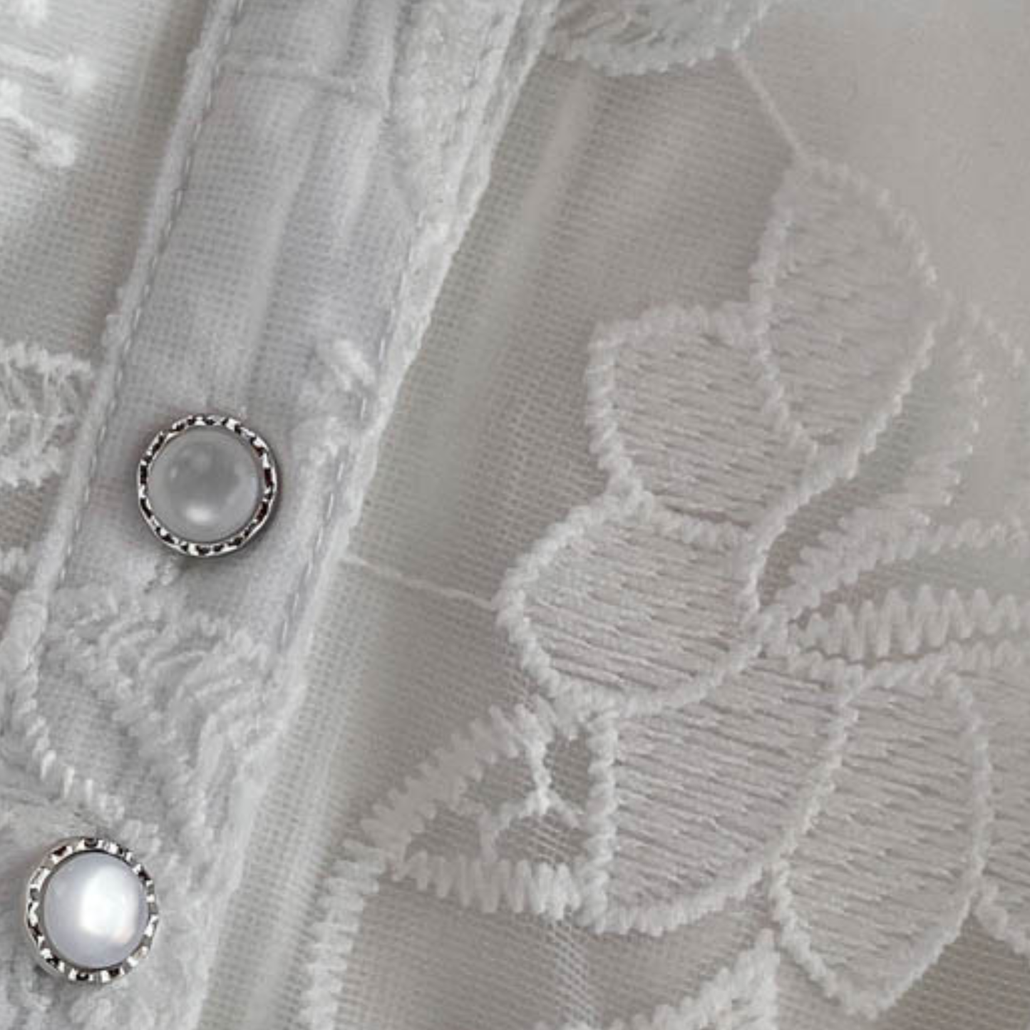 Women’s White Lace Mini DressTiered Button-Front Dress