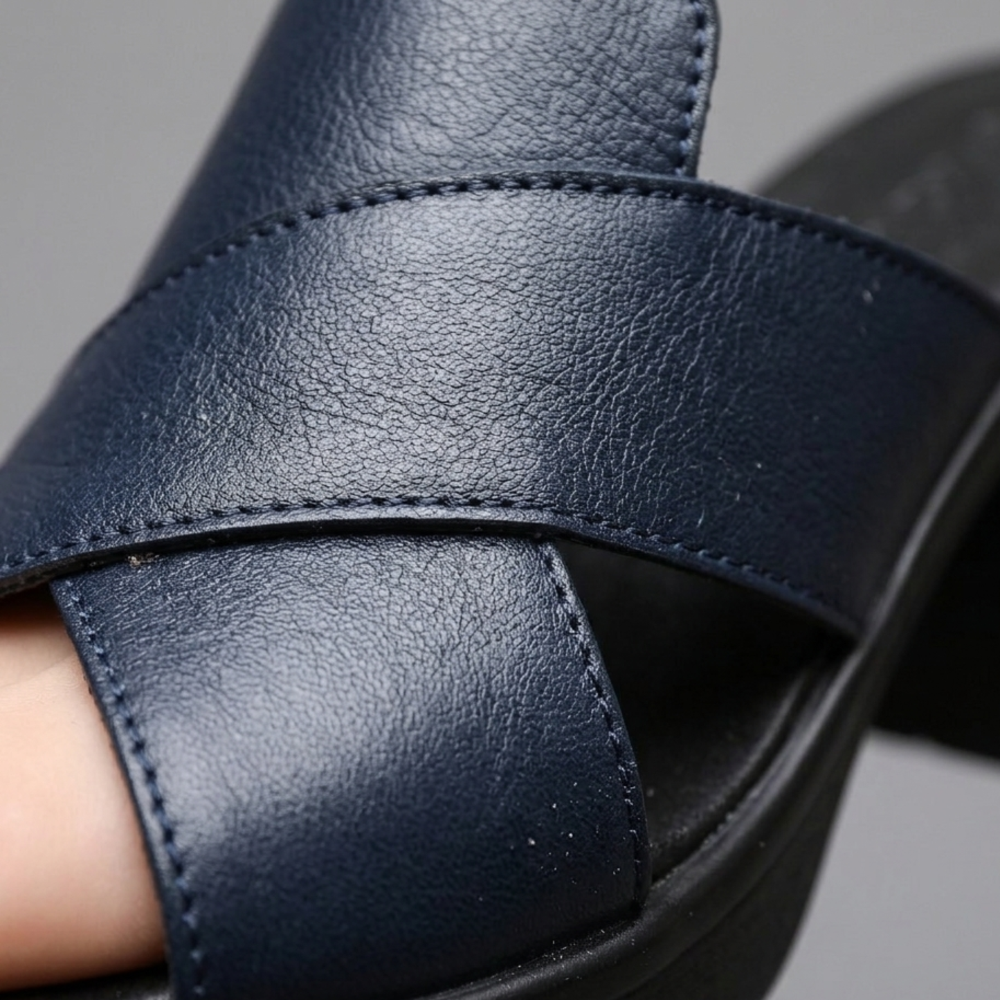 Women’s Block Heel Slide Sandals Open Toe Cross Strap Mules