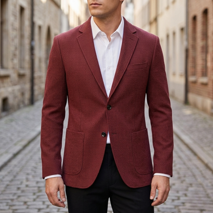 Men’s Slim Fit Blazer Two-Button Casual Suit Jacket