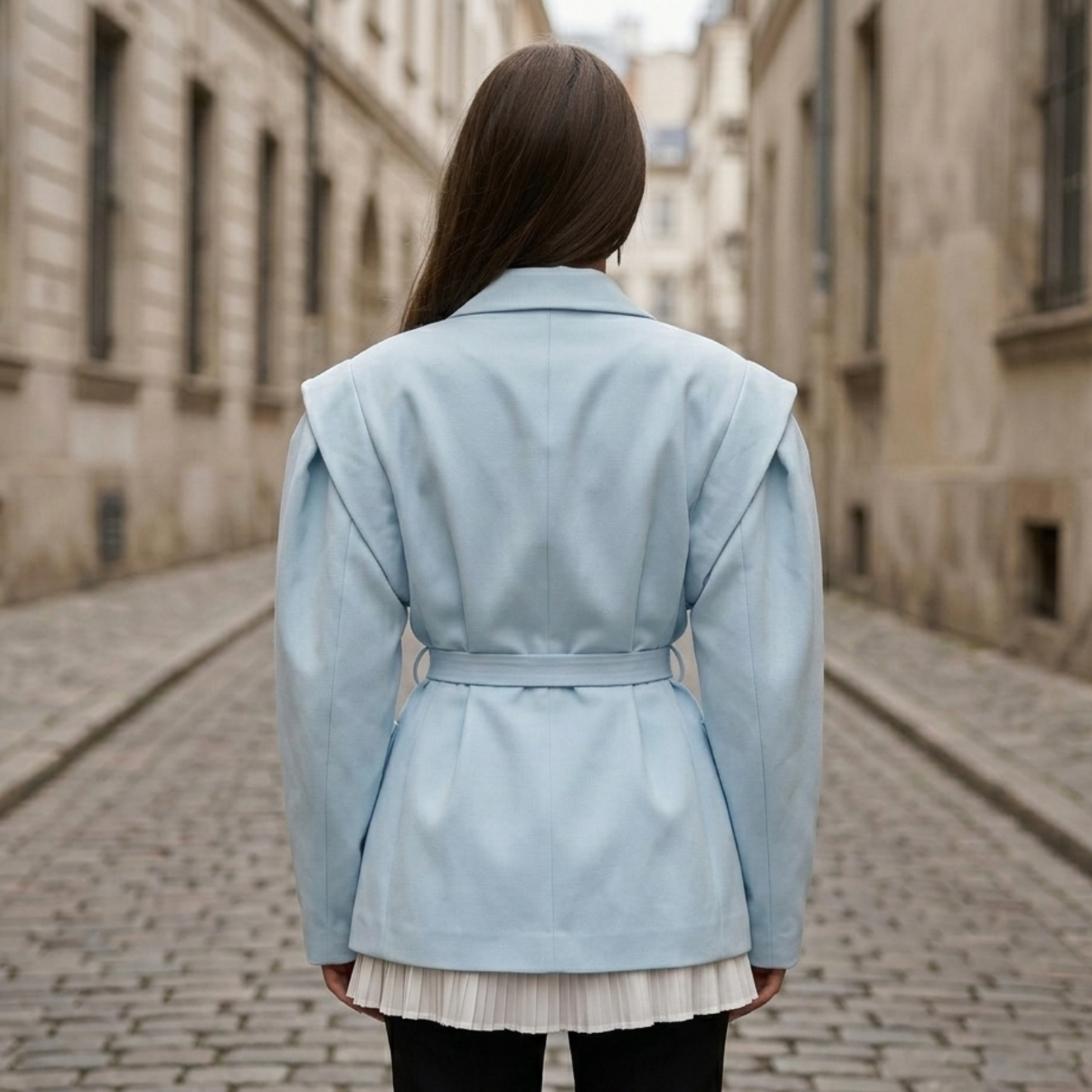 Women’s Belted Blazer Oversized Long Sleeve Jacket