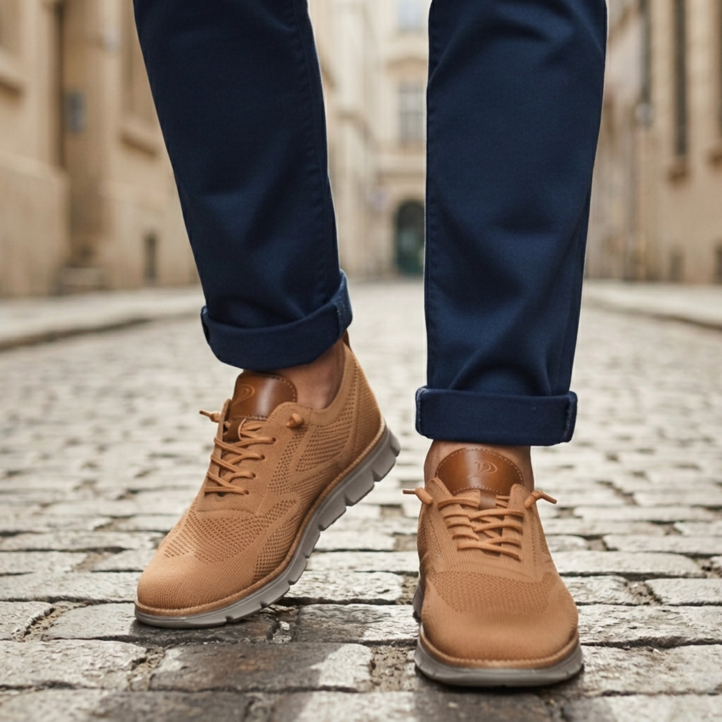 Men Orthopedic Sneakers Knit Walking Shoes Lace Up Support