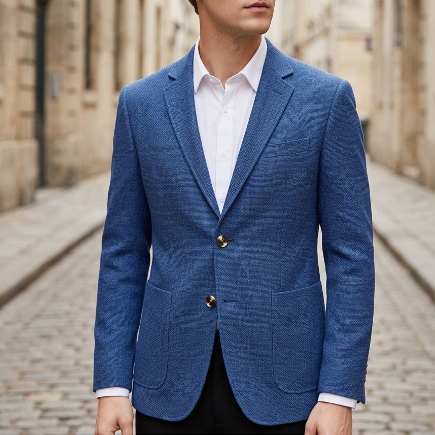 Men’s Slim Fit Blazer Two-Button Casual Suit Jacket