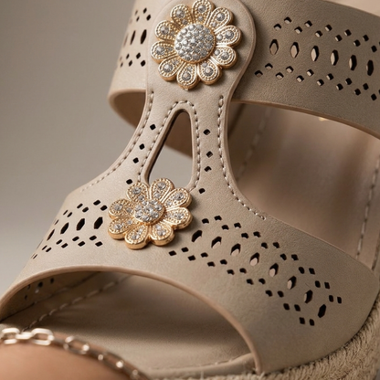 Women’s Orthopedic Sandals Low Block Heel Open Toe