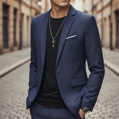 Men’s Slim Fit Blazer Single Button Casual Suit Jacket