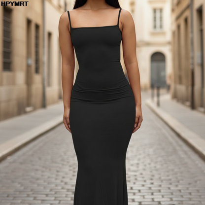 Women’s Bodycon Maxi Dress Sleeveless Spaghetti Strap Gown
