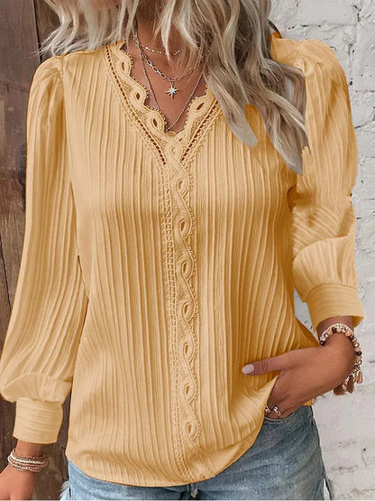 Elegant Woman's Chiffon Lace Top