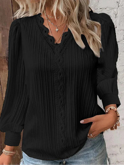 Women's Chiffon Lace Blouse - VibreMode