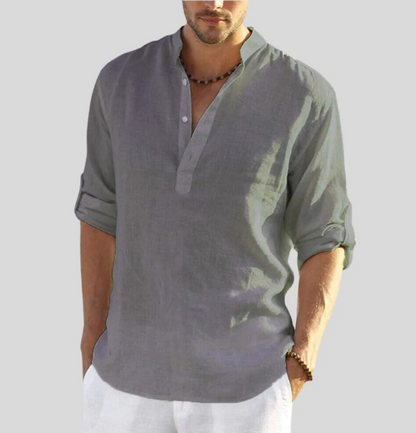Men's Summer Dress Shirt Cotton Lightweight White