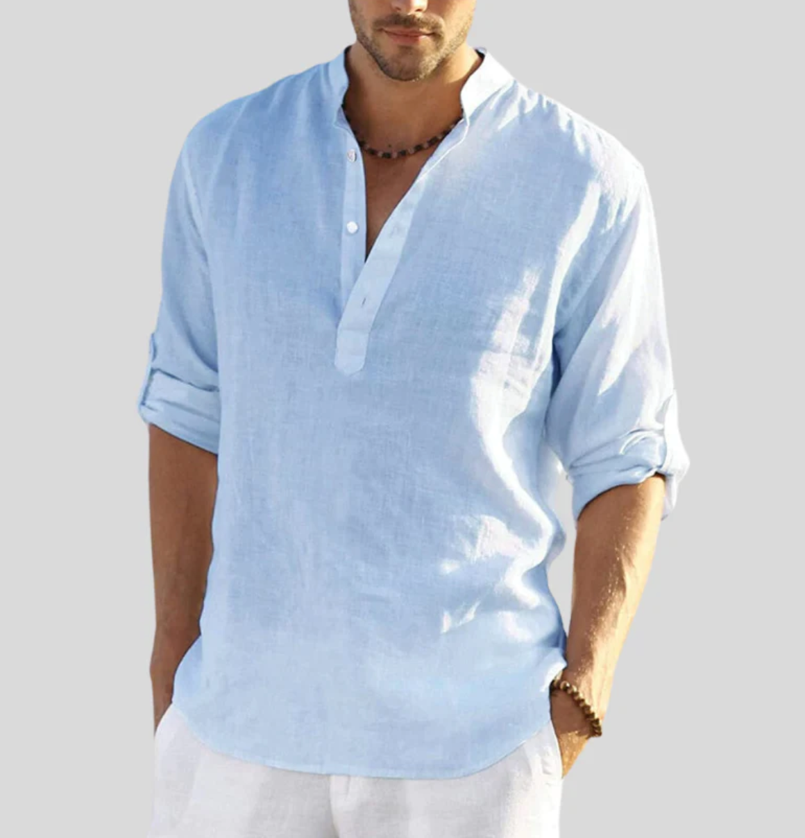 Men's Summer Dress Shirt Cotton Lightweight White