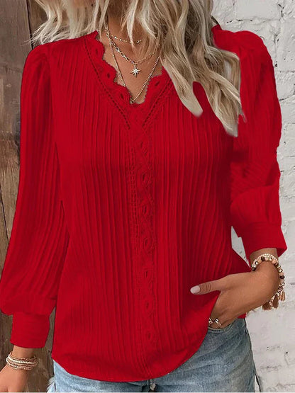Elegant Woman's Chiffon Lace Top