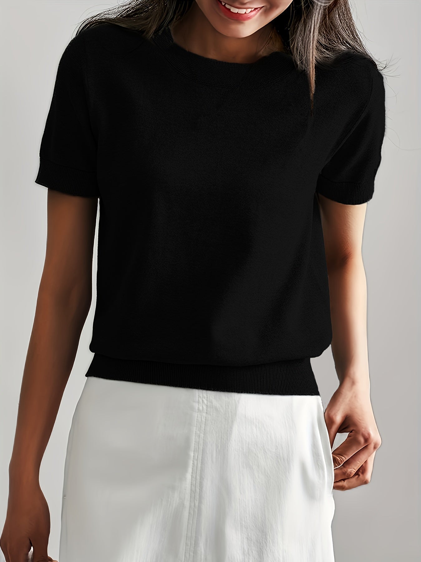 Women's Short Sleeve Knitted