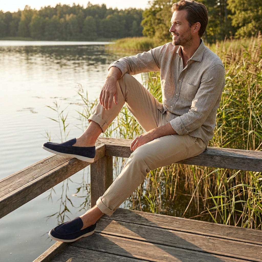 Comfortable Men's Slip-On Leather Loafers Shoes