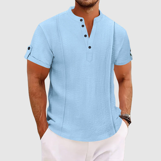 Alessandro Veneti Men's Satin Blend Short Sleeve Shirt - VibreMode