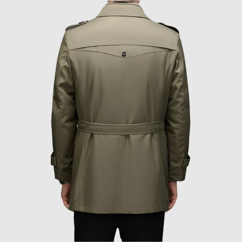 Alessandro Veneti Men's Double Breasted Windbreaker Jacket Water