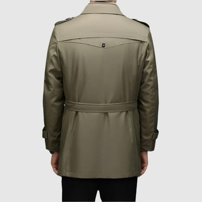 Alessandro Veneti Men's Double Breasted Windbreaker Jacket Water