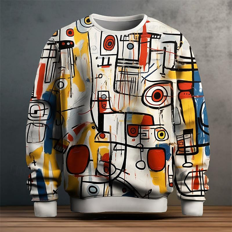 Men's Graphic Sweatshirt Abstract Print - VibreMode