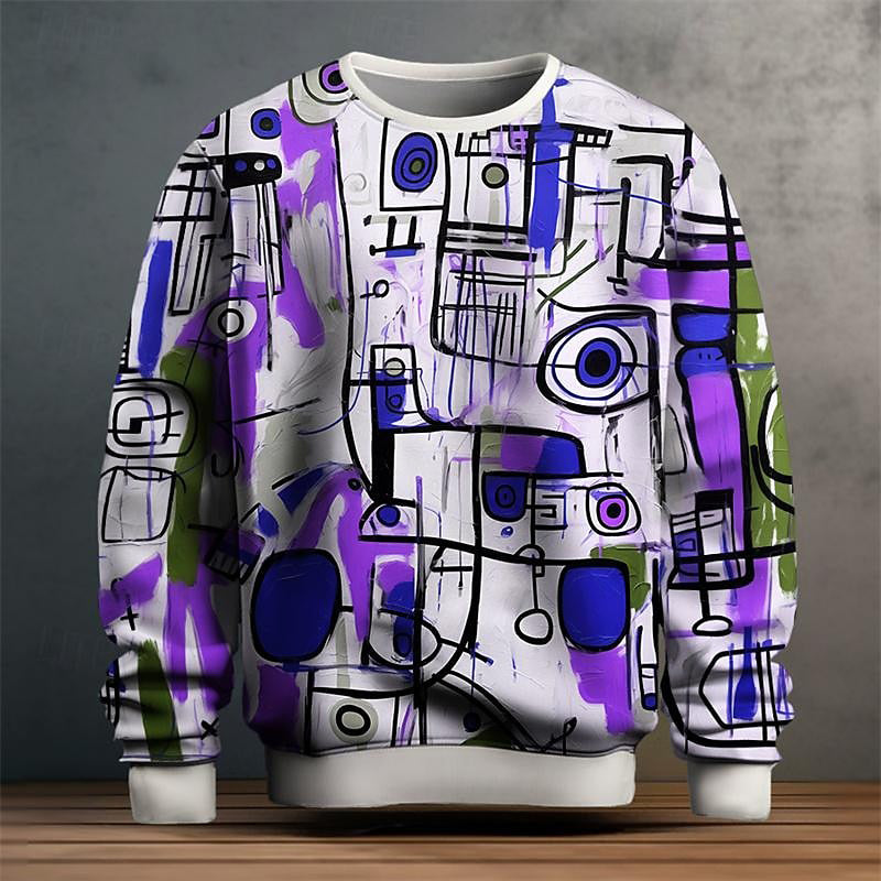 Men's Graphic Sweatshirt Abstract Print