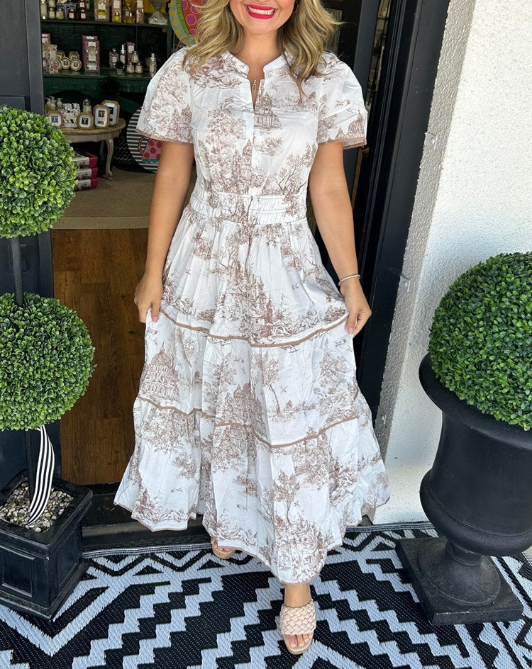 Elegant Floral Floor Length Dress