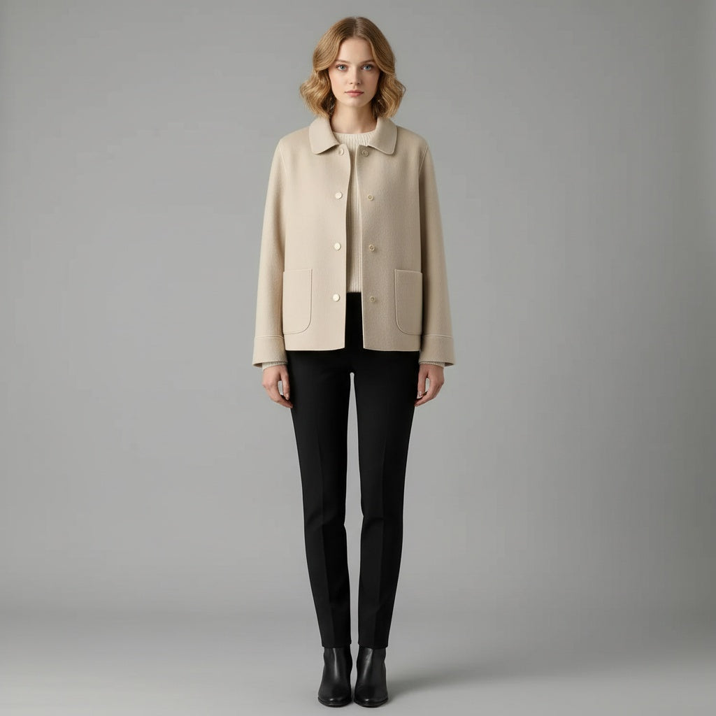 Warm Women's Button Down Winter Coat - VibreMode