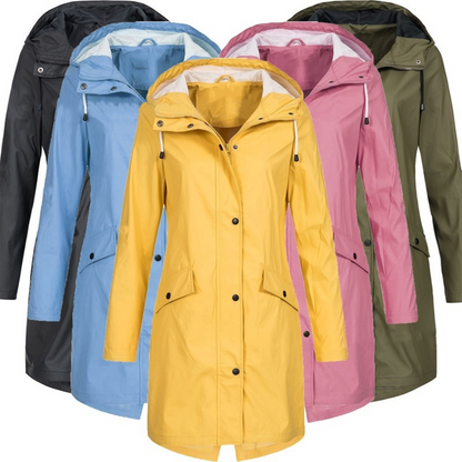 Breathable Water Resistant Ladies Rain Jacket Windproof