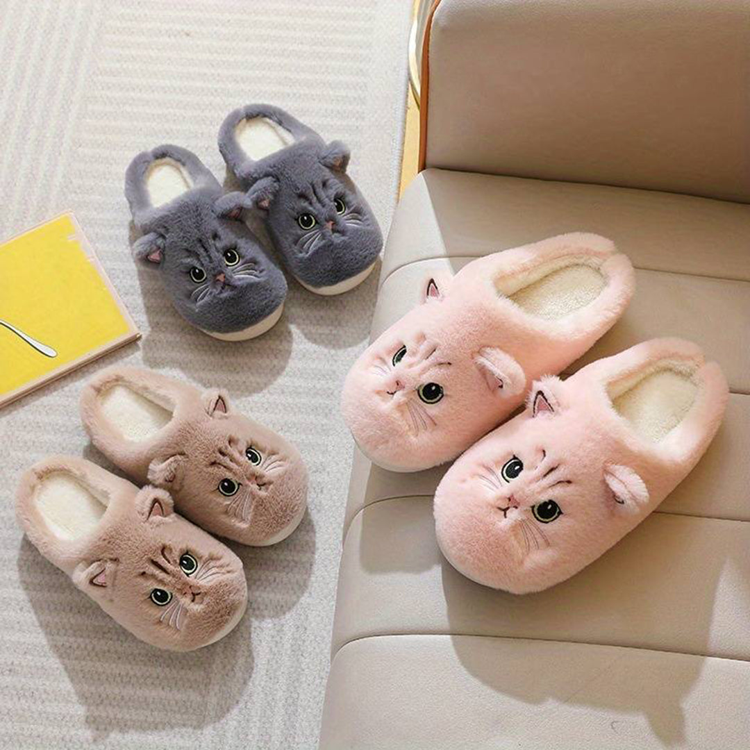 Cozy Cat Slippers Warm Fleece