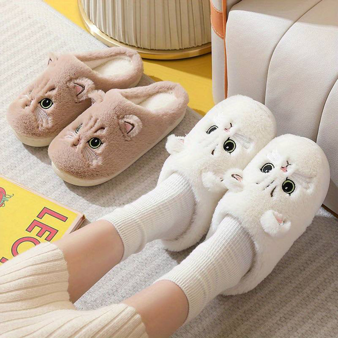 Cozy Cat Slippers Warm Fleece