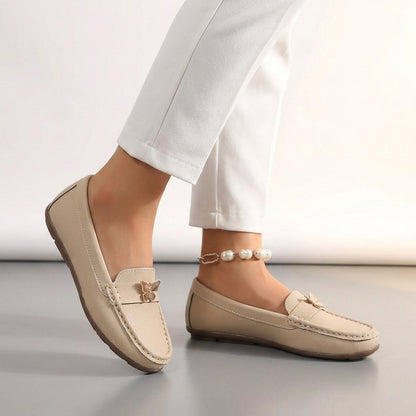 Men's Slip-On Loafers Embellished Leather Brown