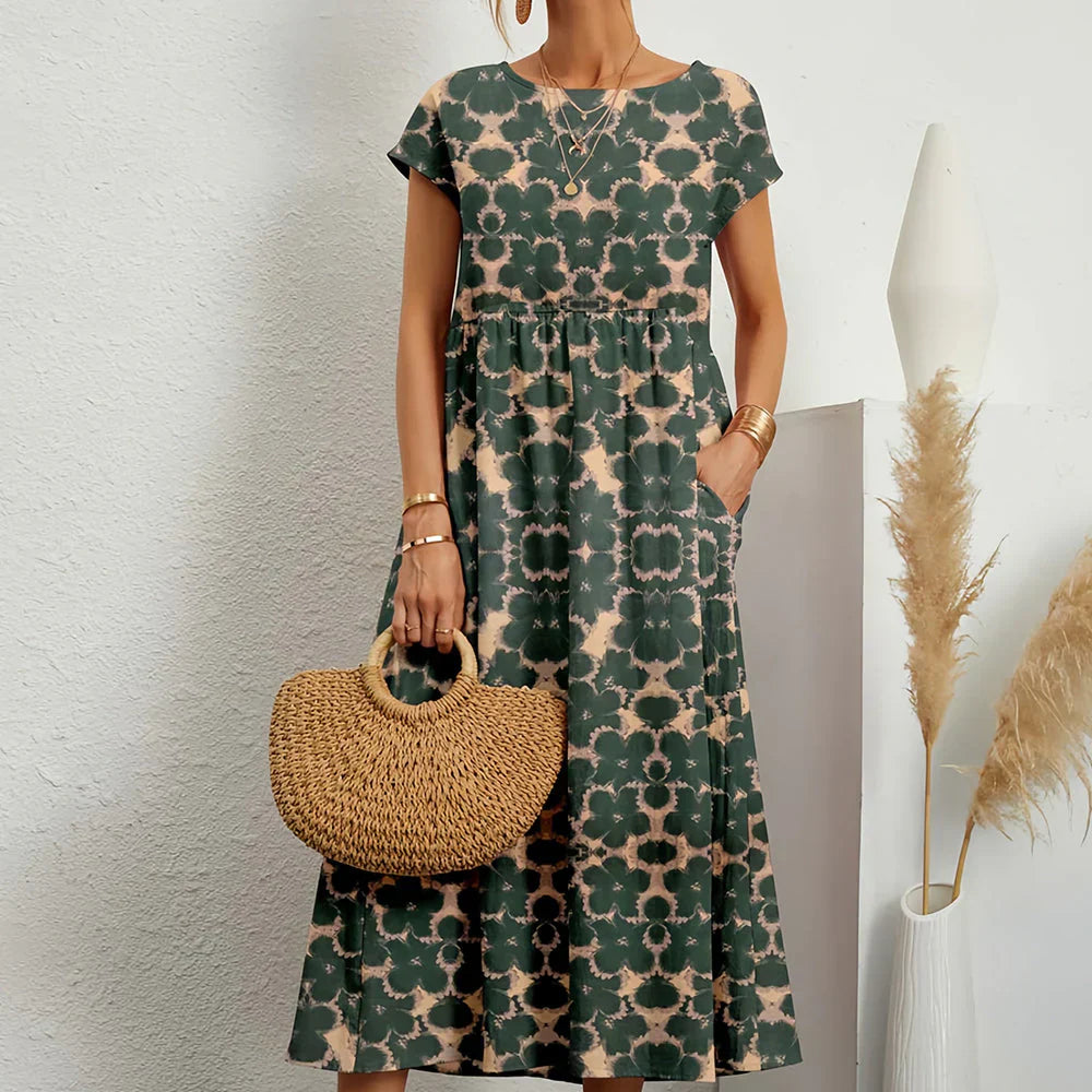 Women's Cotton Linen Midi Dress