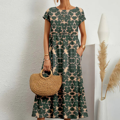 Women's Cotton Linen Midi Dress