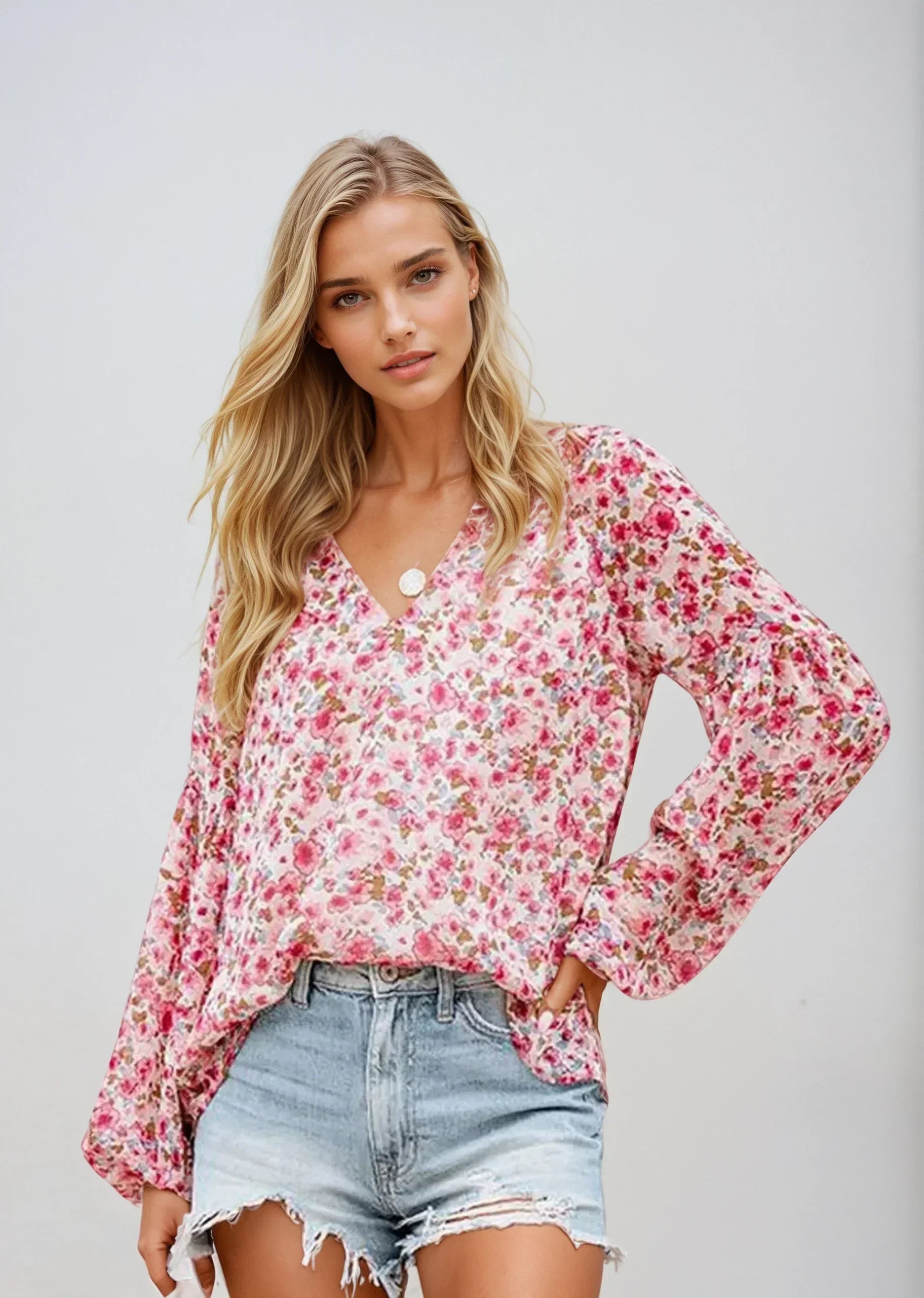 Women's Floral Blouse Casual Cotton - VibreMode