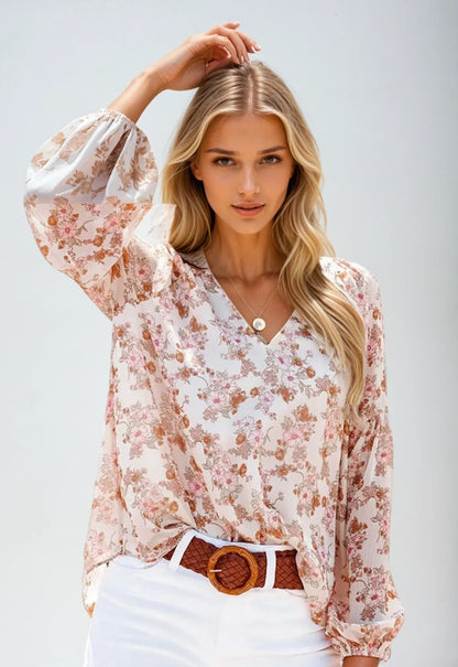 Women's Floral Blouse Casual Cotton