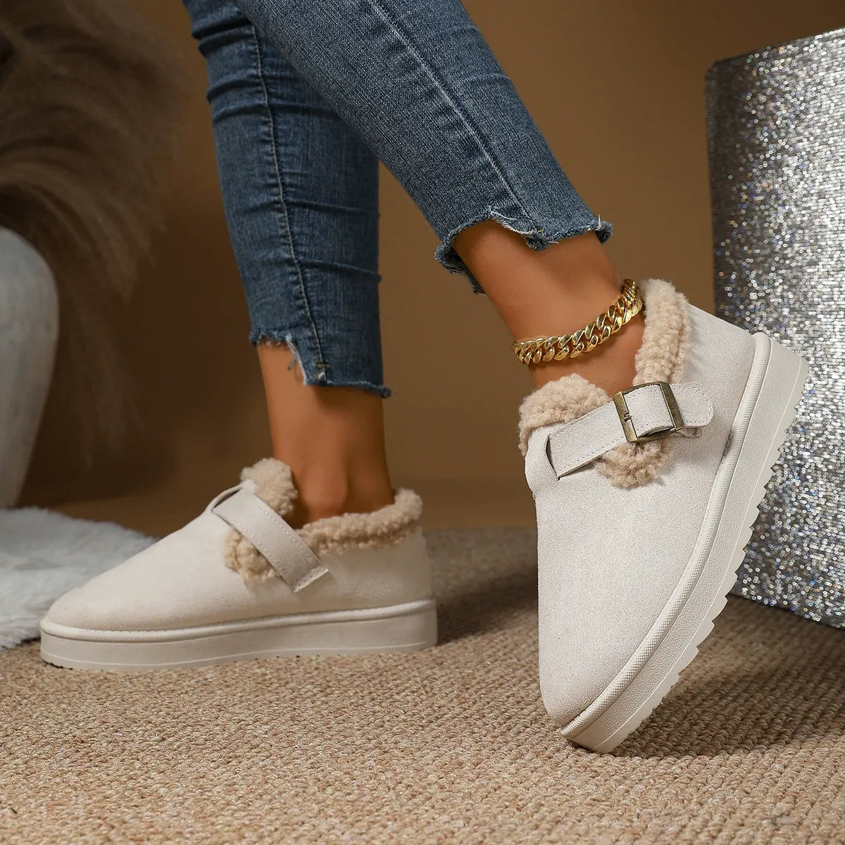 Women's Ankle Snow Boots Waterproof Insulated Black - VibreMode