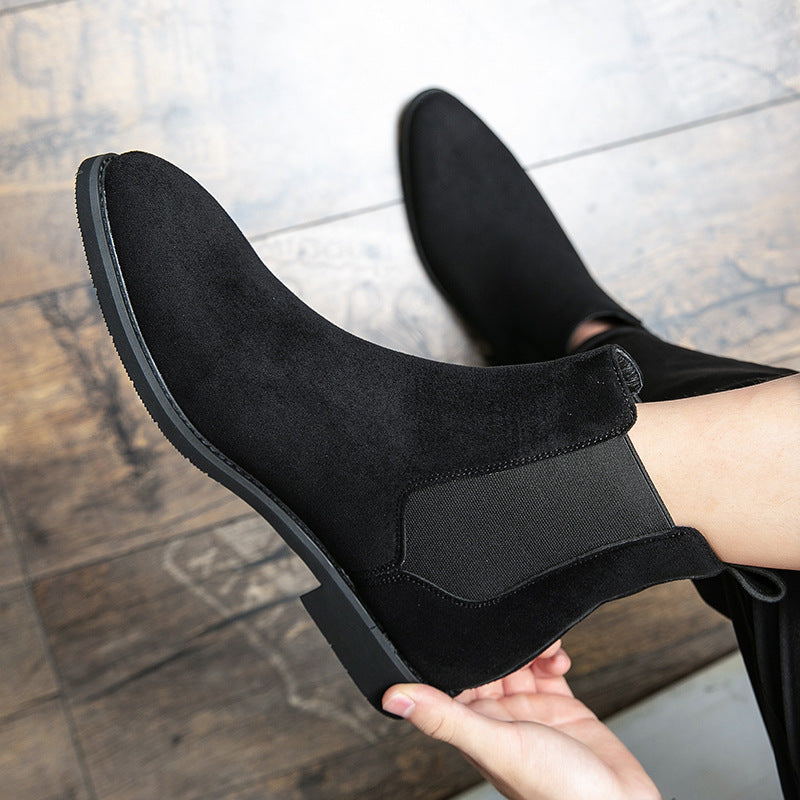 Men's Chelsea Boots Ankle-Length Leather Black - VibreMode
