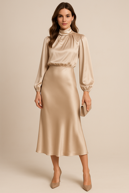 Elegant Ladies Floral Midi Dress