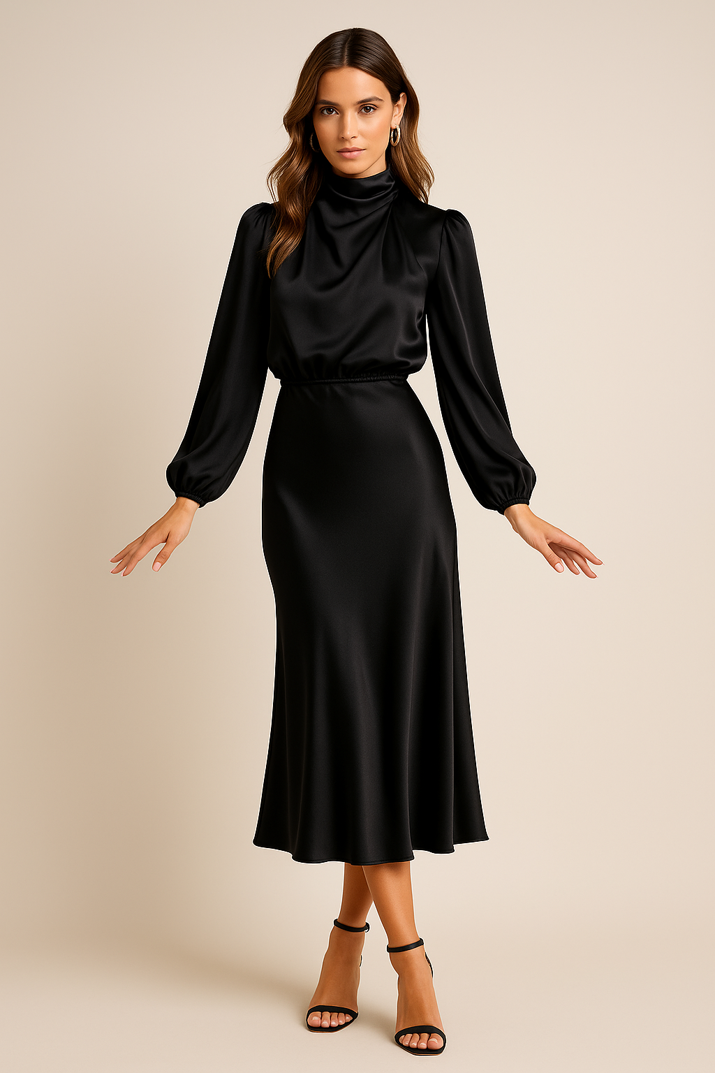 Elegant Ladies Floral Midi Dress