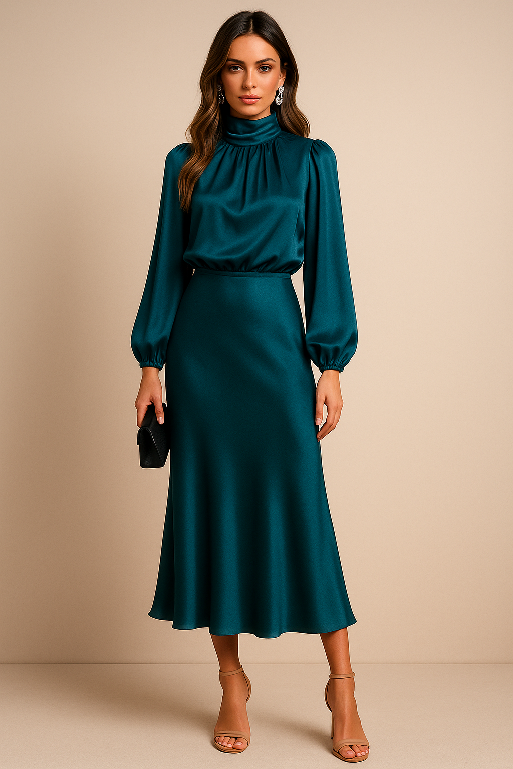 Elegant Ladies Floral Midi Dress