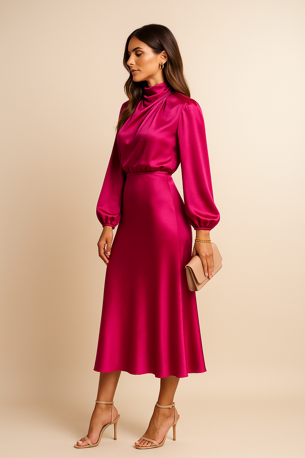 Elegant Ladies Floral Midi Dress